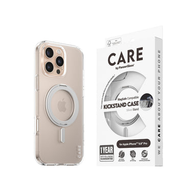 PanzerGlass CARE Feature MagaSafe & KickStand Case for iPhone 16 Pro Max - Silver